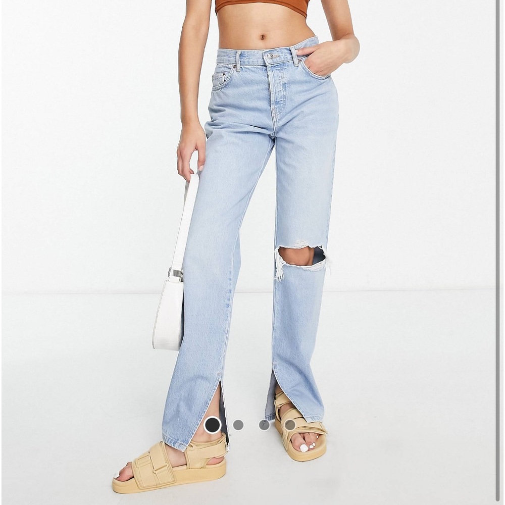 ASOS Straight Leg Split Hem Denim